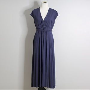 Boden Eleanor Navy Blue Jersey Midi Dress Womens Size 10